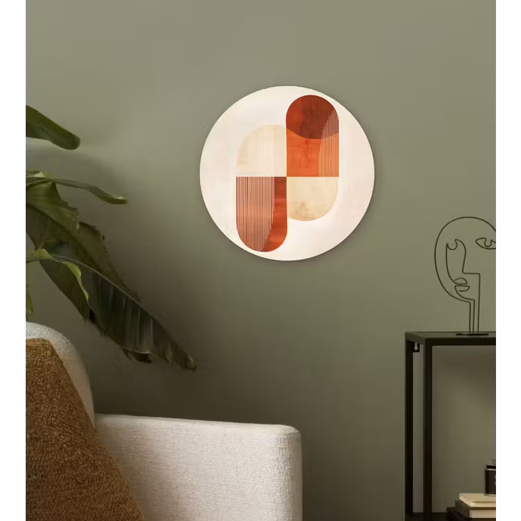 Bogen - Beige - Vormen Wandcirkel kunststof plaat 5mm dik klein -sfeer3