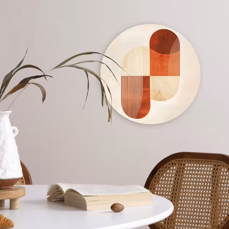 Bogen - Beige - Vormen Wandcirkel kunststof plaat 5mm dik klein -sfeer4