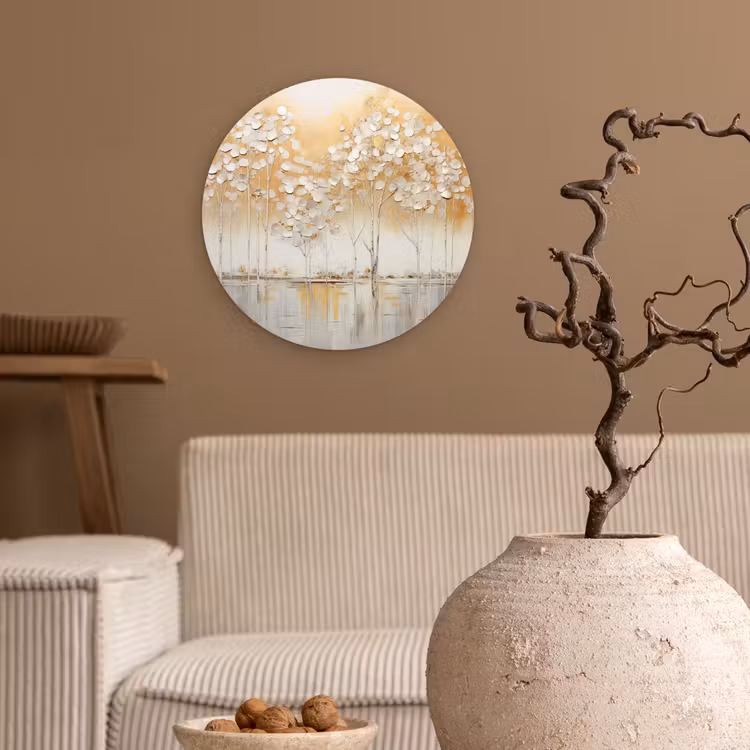 Bomen - Kunst - Acryl - Natuur Wandcirkel kunststof plaat 5mm dik klein -sfeer1