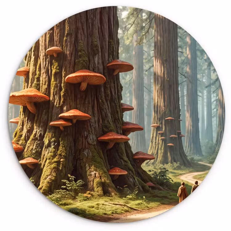 Muurcirkel - Bos - Bomen - Natuur - Bos - Bomen - Natuur Wandcirkel kunststof plaat 5mm dik klein
