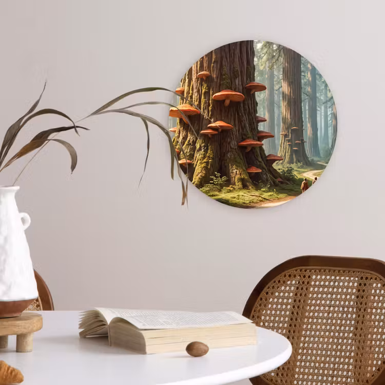Muurcirkel - Bos - Bomen - Natuur - Bos - Bomen - Natuur Wandcirkel kunststof plaat 5mm dik klein