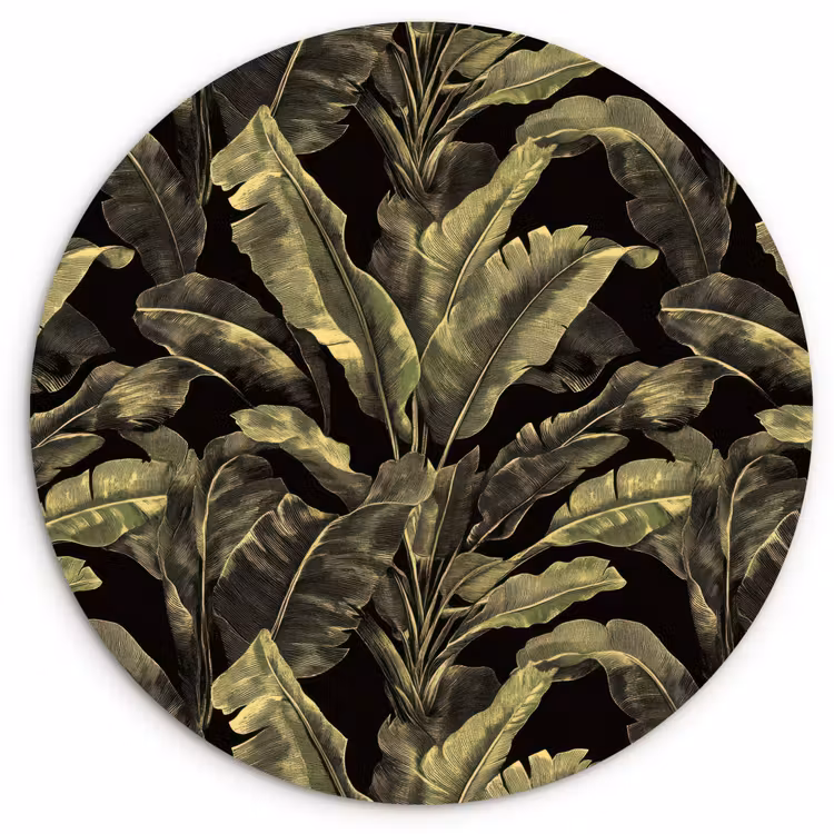Botanisch - Bladeren - Groen Wandcirkel kunststof plaat 5mm dik klein 188 -3d