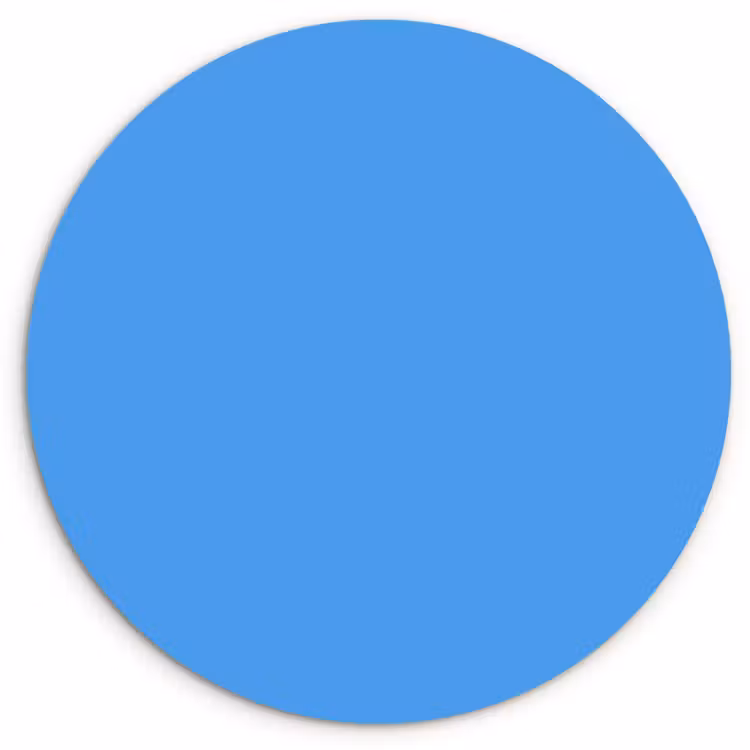 Bright - Azure - Blauw Wandcirkel kunststof plaat 5mm dik klein 188 -3d