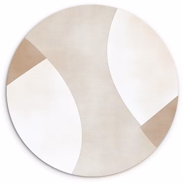 Bruin - Japandi - Abstract Wandcirkel kunststof plaat 5mm dik klein -3d