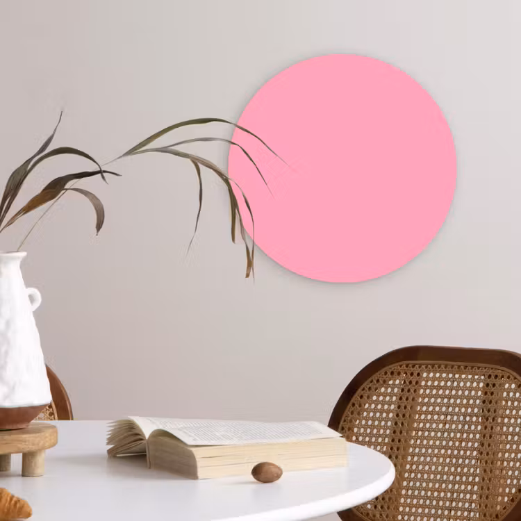 Bubblegum - Pink - Roze Wandcirkel kunststof plaat 5mm dik klein 188 -sfeer4