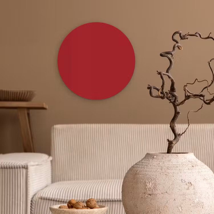 Burgundy - Wine - Rood Wandcirkel kunststof plaat 5mm dik klein 188 -sfeer1