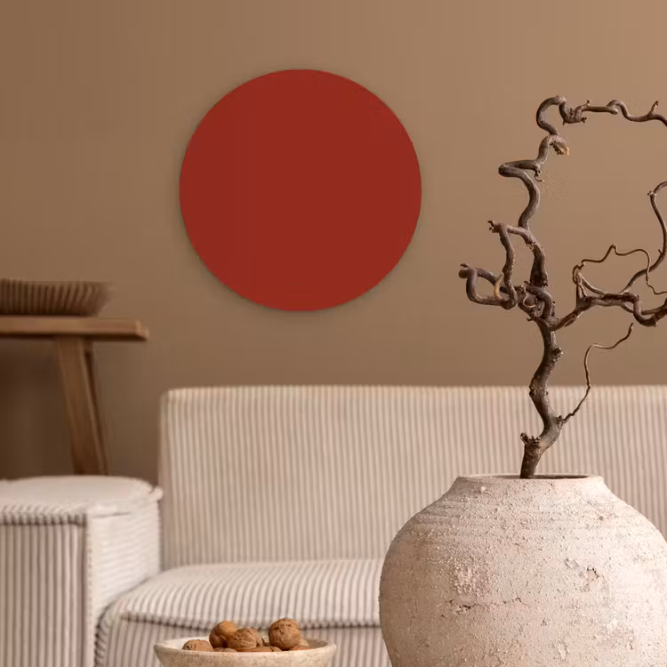 Burnt - Copper - Rood Wandcirkel kunststof plaat 5mm dik klein 188 -sfeer1