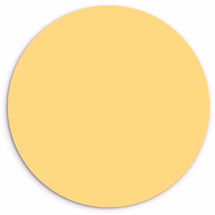 Butter - Geel - Yellow Wandcirkel kunststof plaat 5mm dik klein 188 -3d