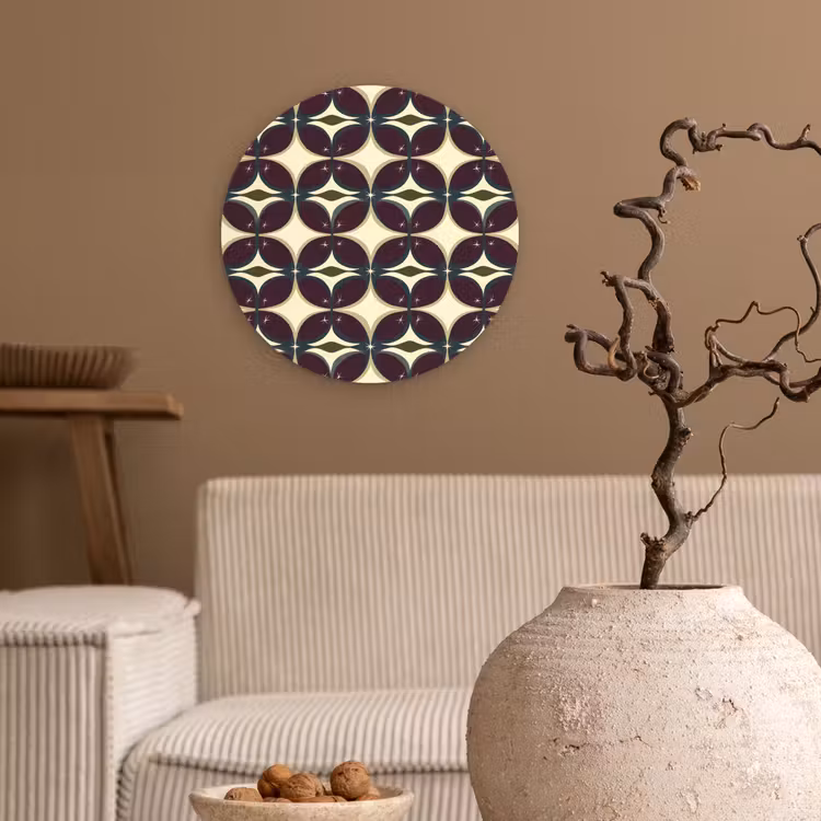 Cirkel - Retro - Kleurrijk Wandcirkel kunststof plaat 5mm dik klein 188 -sfeer1