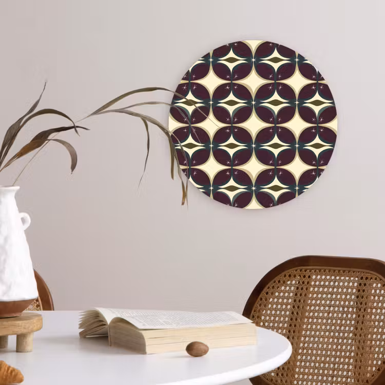 Cirkel - Retro - Kleurrijk Wandcirkel kunststof plaat 5mm dik klein 188 -sfeer4