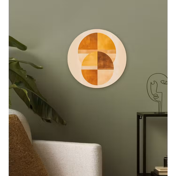 Cirkels - Geel - Minimalistisch Wandcirkel kunststof plaat 5mm dik klein -sfeer3