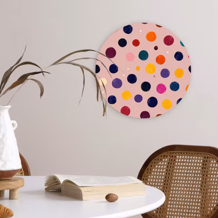 Cirkels - Patroon - Kleurrijk Wandcirkel kunststof plaat 5mm dik klein 188 -sfeer4