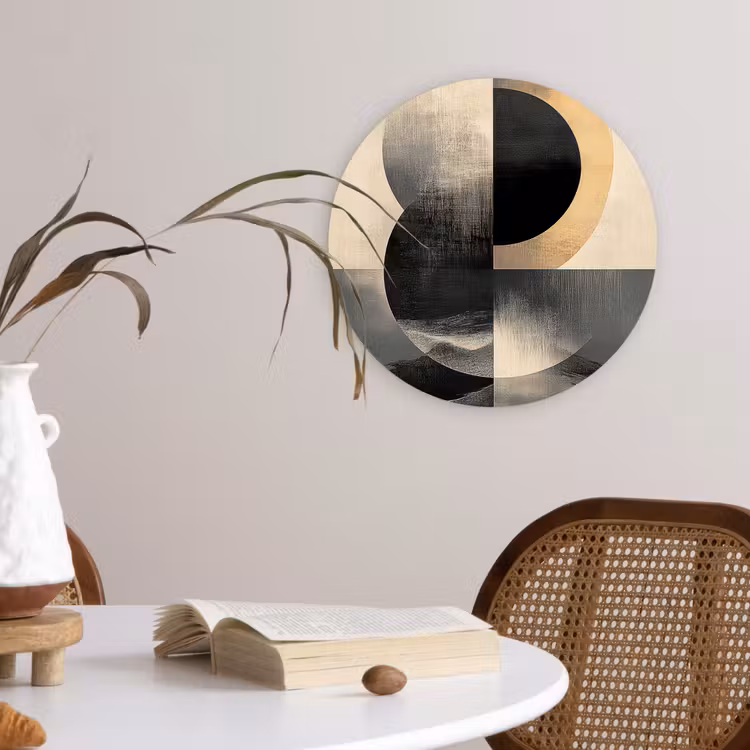 Cirkels - Schaduw - Abstract Wandcirkel kunststof plaat 5mm dik klein -sfeer4