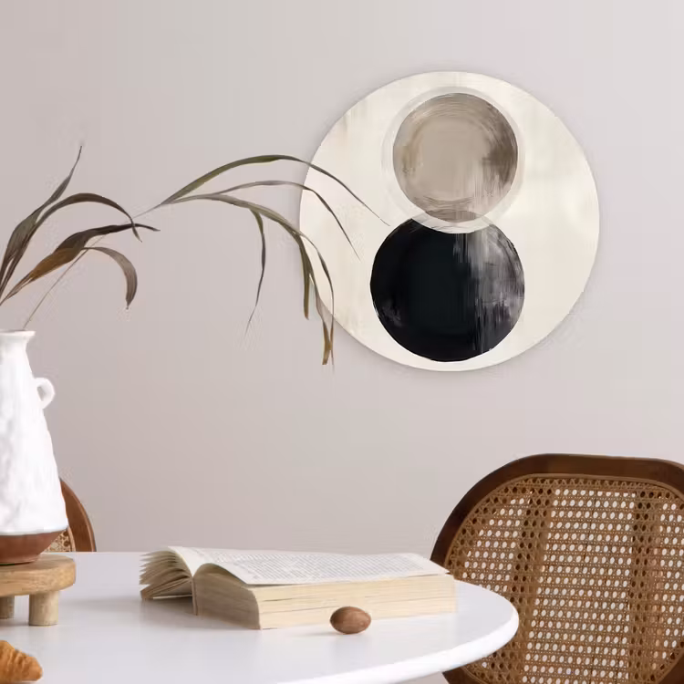 Cirkels - Vorm - Beige - Abstract Wandcirkel kunststof plaat 5mm dik klein -sfeer4