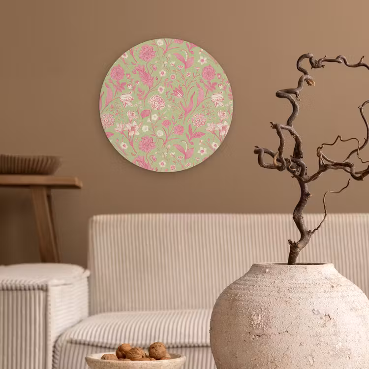 Classic - Pink - Mint Wandcirkel kunststof plaat 5mm dik klein 188 -sfeer1
