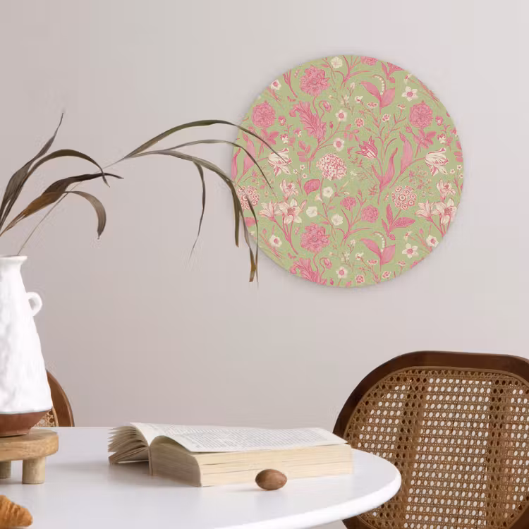 Classic - Pink - Mint Wandcirkel kunststof plaat 5mm dik klein 188 -sfeer4