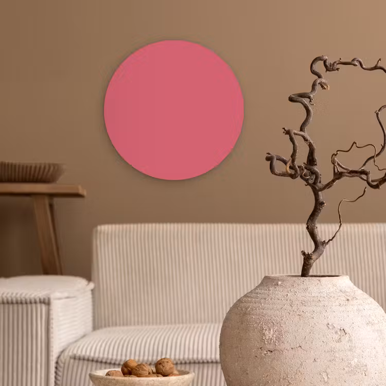 Crimson - Rose - Roze Wandcirkel kunststof plaat 5mm dik klein 188 -sfeer1