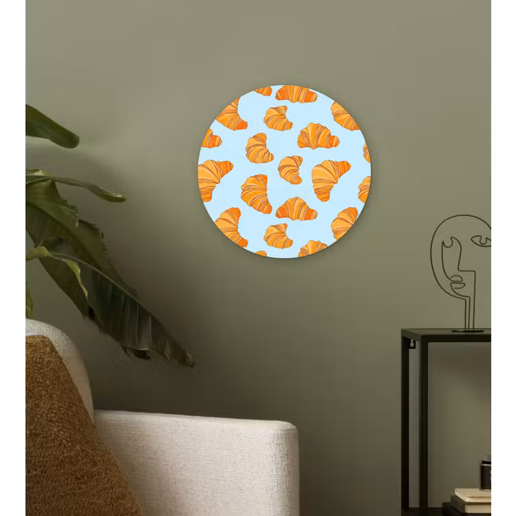 Croissant - Speels - Blauw Wandcirkel kunststof plaat 5mm dik klein 188 -sfeer3