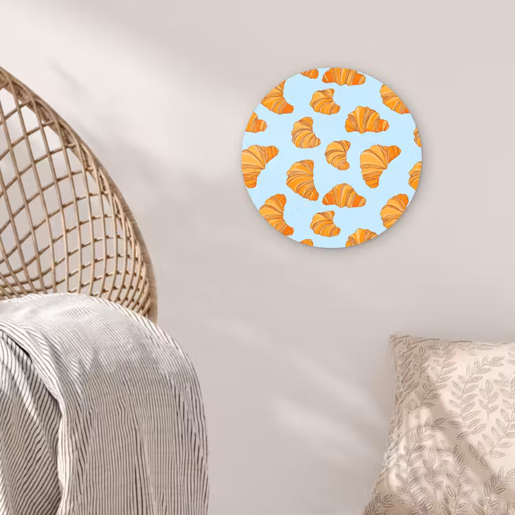 Croissant - Speels - Blauw Wandcirkel kunststof plaat 5mm dik klein 188 -sfeer5