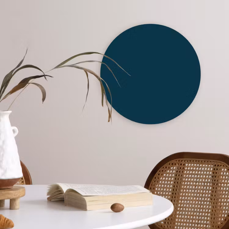 Dark - Indigo - Blauw Wandcirkel kunststof plaat 5mm dik klein 188 -sfeer4