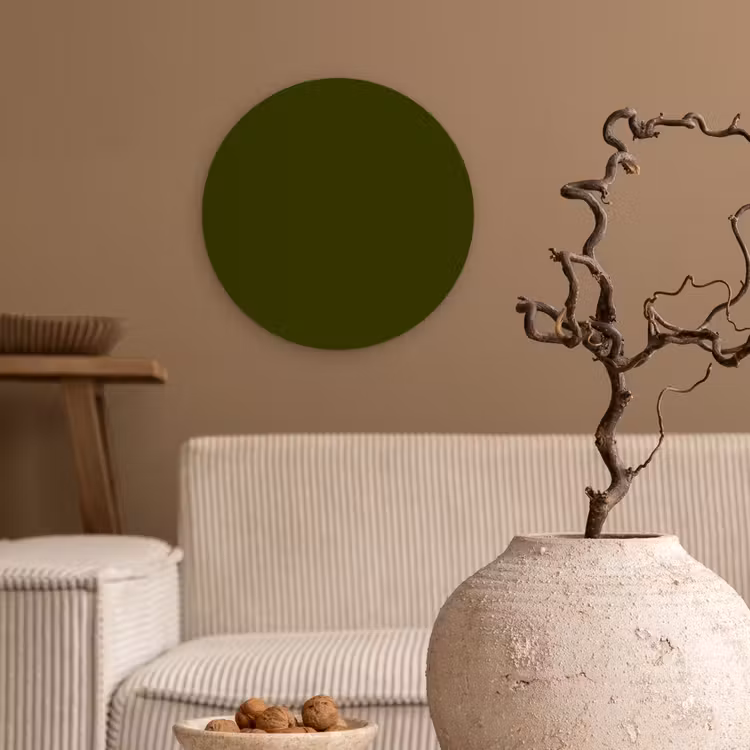 Dark - Olive - Groen Wandcirkel kunststof plaat 5mm dik klein 188 -sfeer1