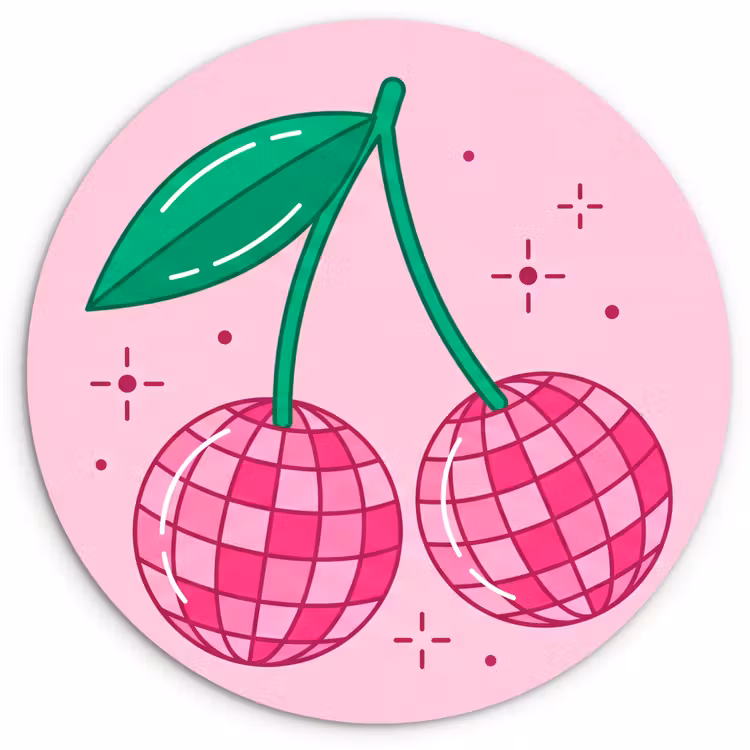 Decoratie - Disco-bal - Feest - Roze Wandcirkel kunststof plaat 5mm dik klein -3d