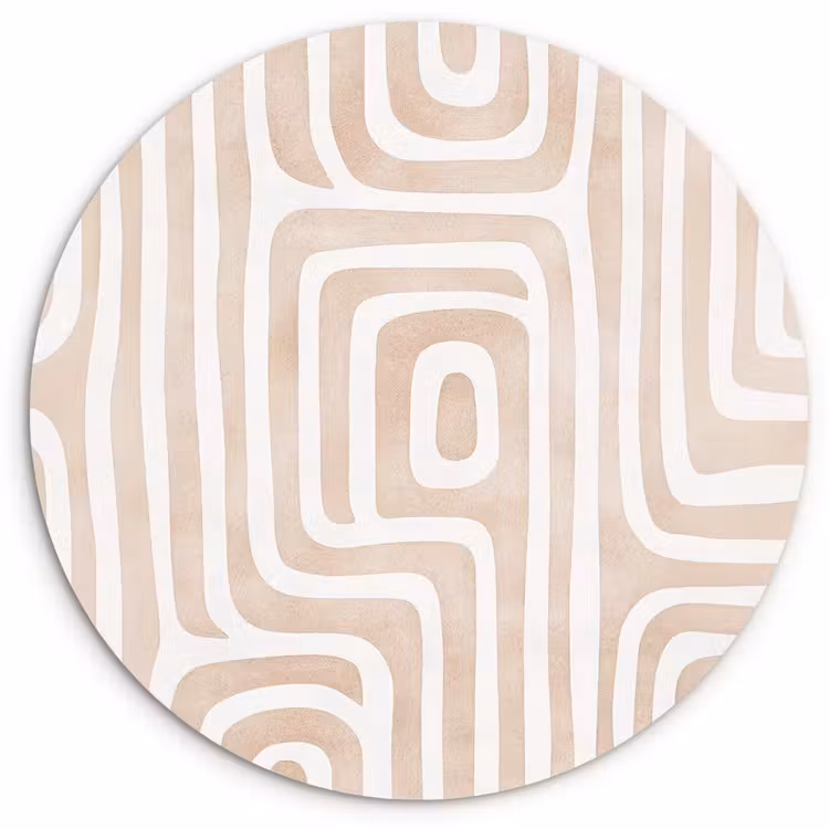 Decoratief - Labyrint - Beige Wandcirkel kunststof plaat 5mm dik klein -3d