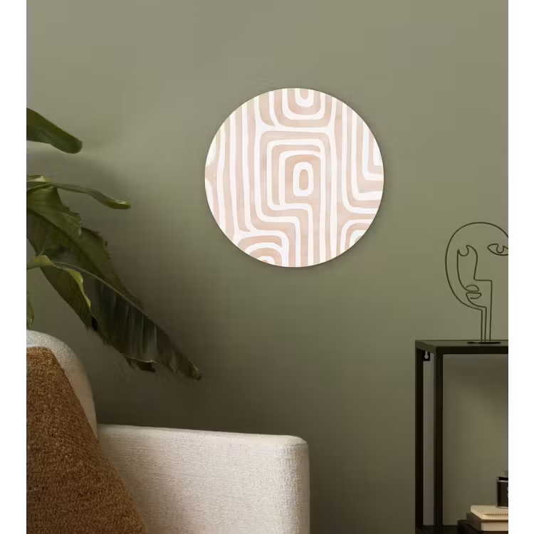 Decoratief - Labyrint - Beige Wandcirkel kunststof plaat 5mm dik klein -sfeer3