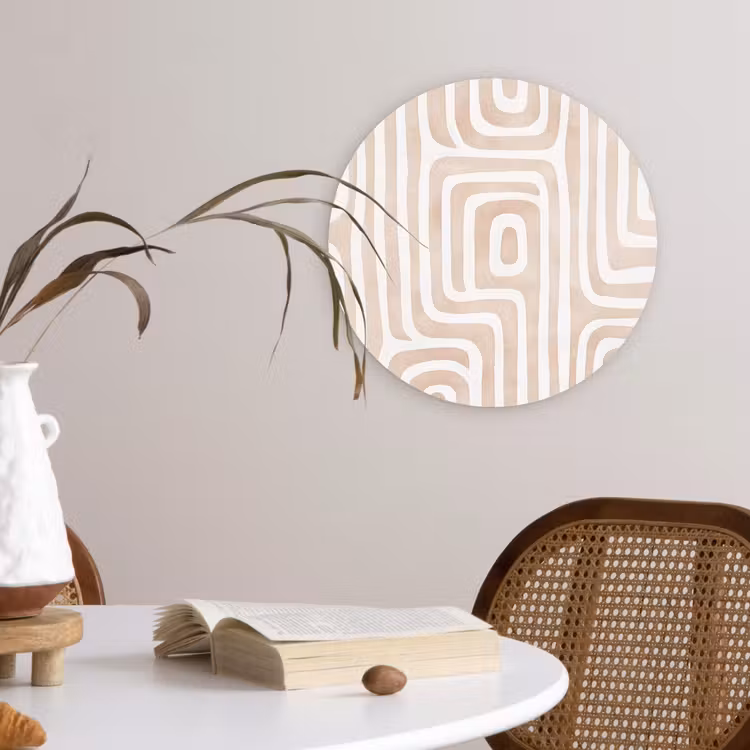Decoratief - Labyrint - Beige Wandcirkel kunststof plaat 5mm dik klein -sfeer4
