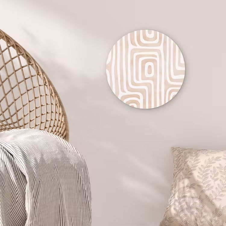 Decoratief - Labyrint - Beige Wandcirkel kunststof plaat 5mm dik klein -sfeer5