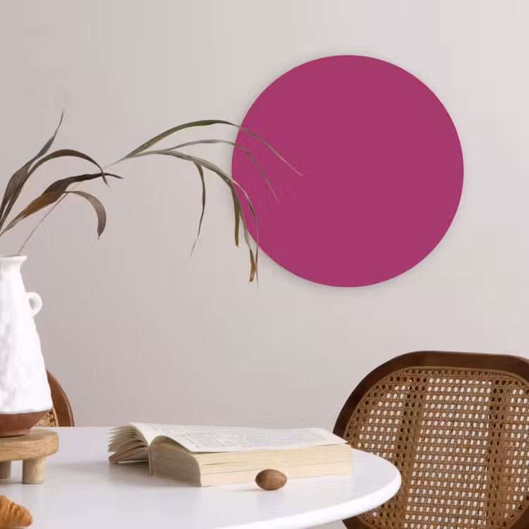 Deep - Magenta - Paars Wandcirkel kunststof plaat 5mm dik klein 188 -sfeer4