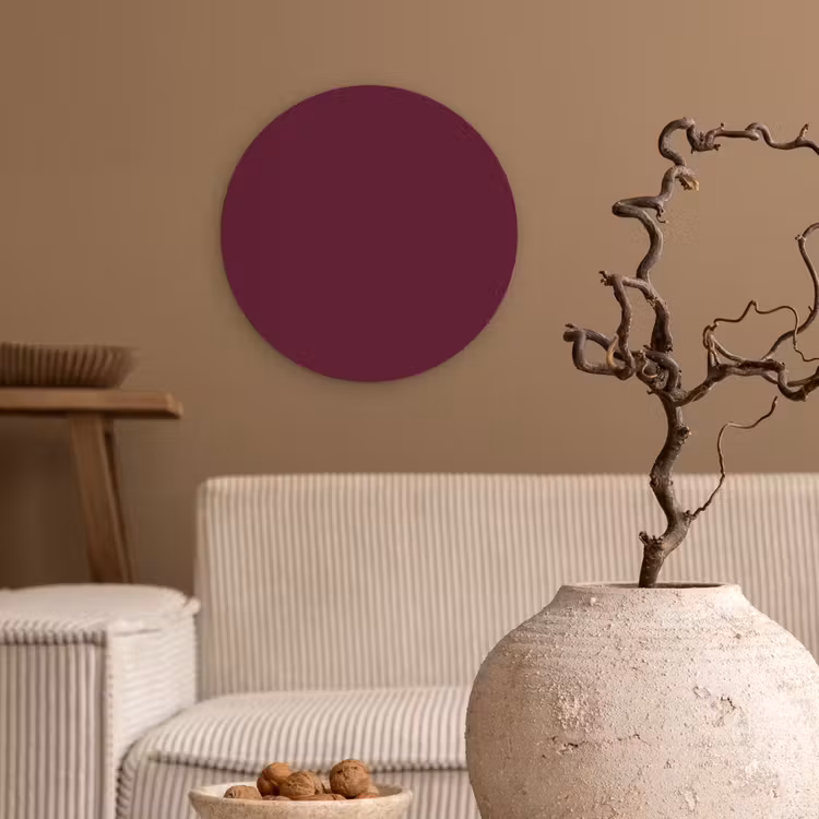 Deep - Plum - Paars Wandcirkel kunststof plaat 5mm dik klein 188 -sfeer1