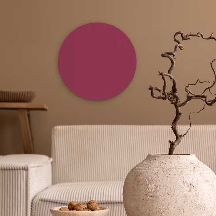 Deep - Rasberry - Rood Wandcirkel kunststof plaat 5mm dik klein 188 -sfeer1