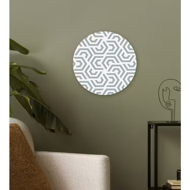 Design - Lijn - Patroon - Groen Wandcirkel kunststof plaat 5mm dik klein 188 -sfeer3