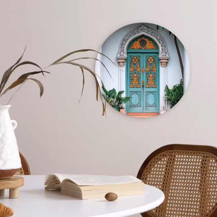 Deur - Patronen - Planten Wandcirkel kunststof plaat 5mm dik klein -sfeer4