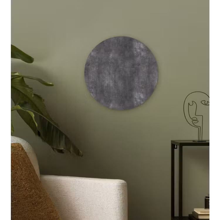 Donkergrijs - Ruw - Beton Wandcirkel kunststof plaat 5mm dik klein 188 -sfeer3