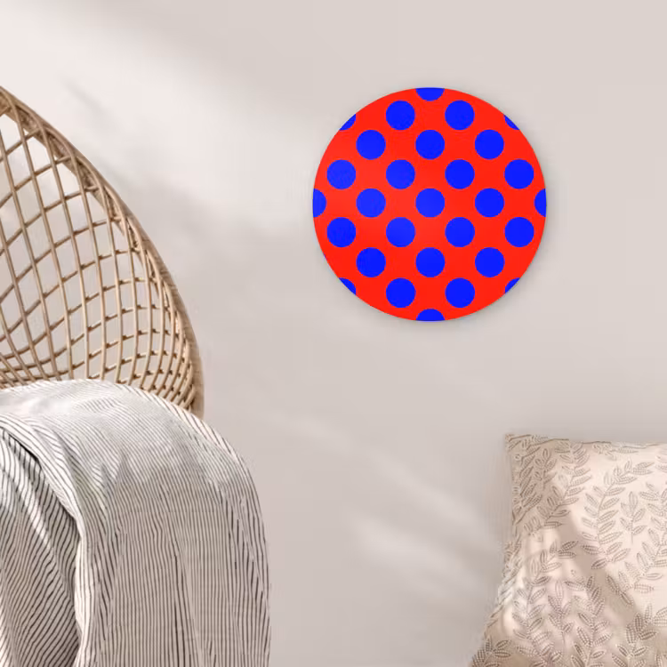 Dots - Klassiek - Rood Wandcirkel kunststof plaat 5mm dik klein 188 -sfeer5