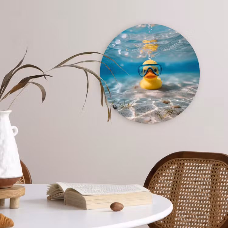 Duikbril - Eend - Water Wandcirkel kunststof plaat 5mm dik klein -sfeer4