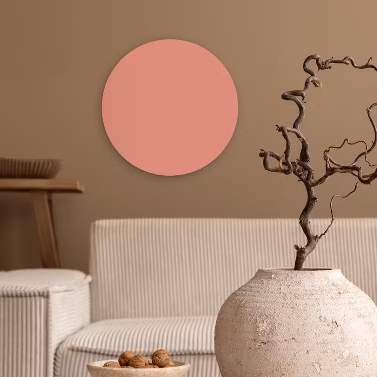 Earthy - Rose - Koraal Wandcirkel kunststof plaat 5mm dik klein 188 -sfeer1