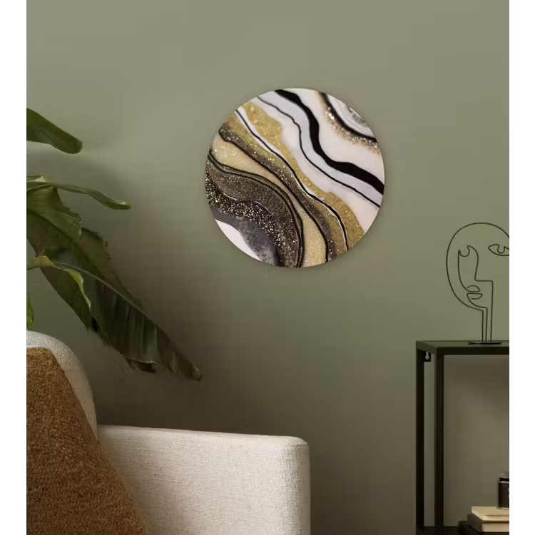 Edelsteen - Abstract - Marmer - Natuur Wandcirkel kunststof plaat 5mm dik klein -sfeer3