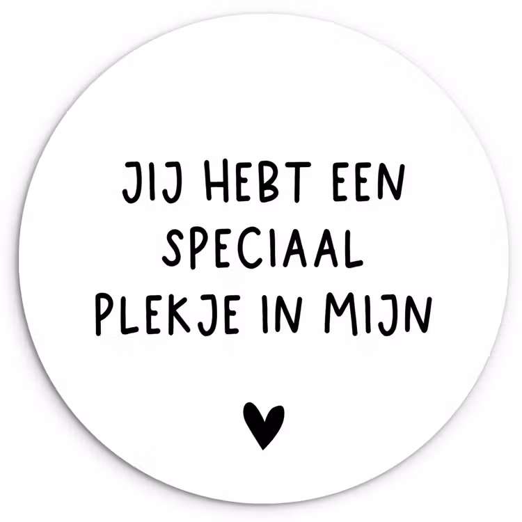 Een speciaal plekje in mijn hart - Spreuken - Quotes Wandcirkel kunststof plaat 5mm dik klein -3d