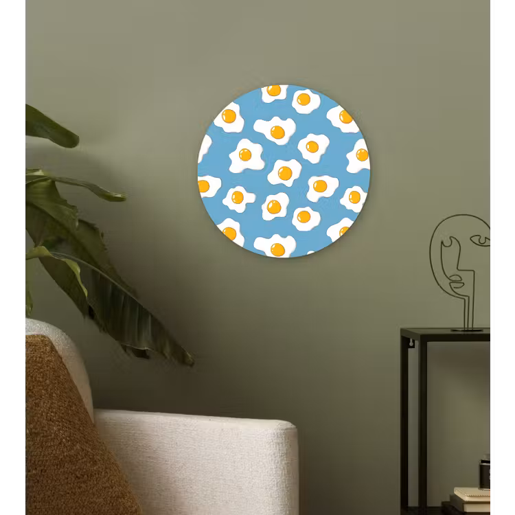 Eieren - Dooiers - Blauw Wandcirkel kunststof plaat 5mm dik klein 188 -sfeer3