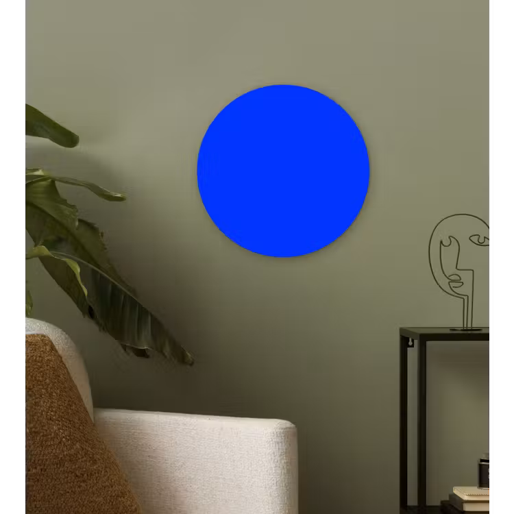 Electric - Blue - Blauw Wandcirkel kunststof plaat 5mm dik klein 188 -sfeer3