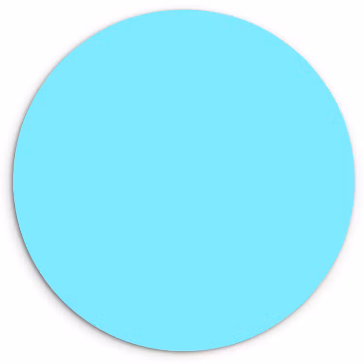 Electric - Cyan - Blauw Wandcirkel kunststof plaat 5mm dik klein 188 -3d