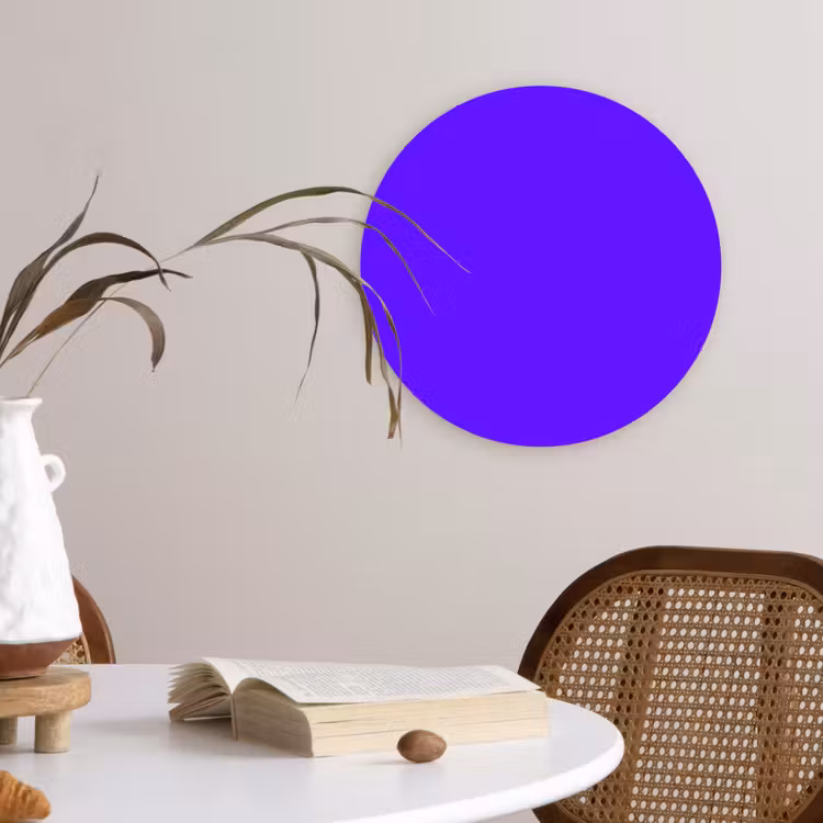 Electric - Indigo - Paars Wandcirkel kunststof plaat 5mm dik klein 188 -sfeer4