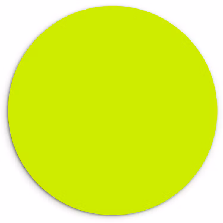 Electric - Lemon - Geel Wandcirkel kunststof plaat 5mm dik klein 188 -3d