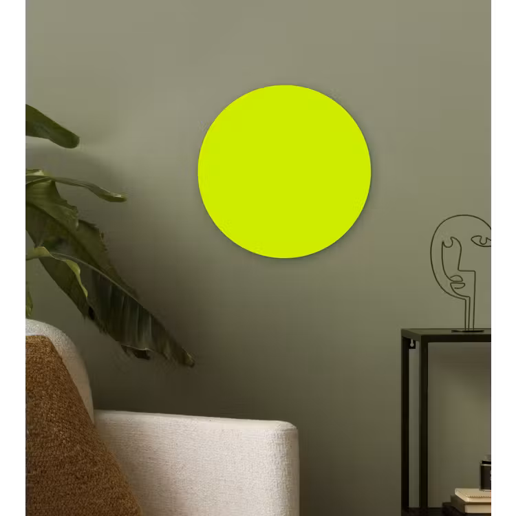 Electric - Lemon - Geel Wandcirkel kunststof plaat 5mm dik klein 188 -sfeer3