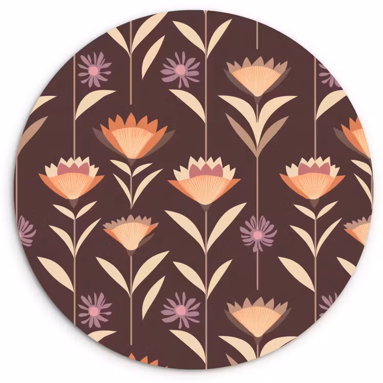 Elegant - Retro - Bruin Wandcirkel kunststof plaat 5mm dik klein 188 -3d