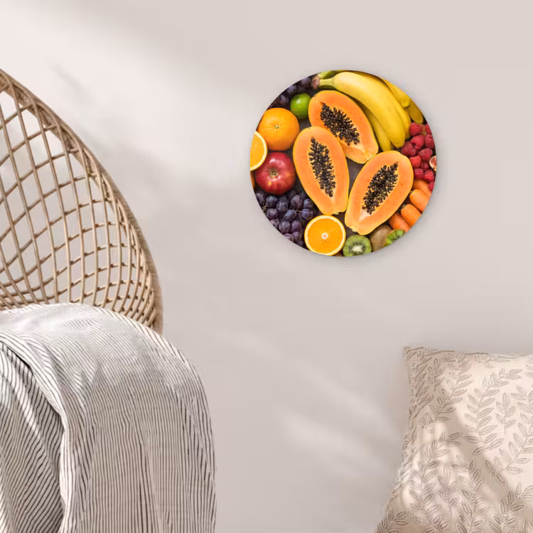 Eten - Fruit - Groenten - Vers - Kleurrijk Wandcirkel kunststof plaat 5mm dik klein -sfeer5