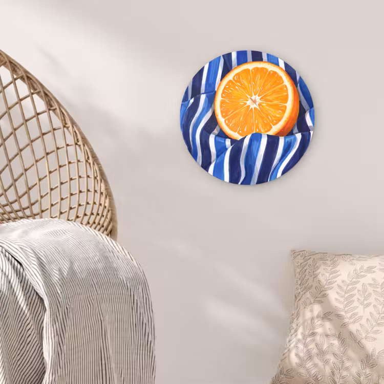 Muurcirkel - Eten - Fruit - Oranje - Eten - Fruit - Oranje Wandcirkel kunststof plaat 5mm dik klein